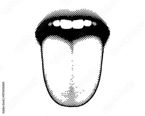 Anatomy of Speech: An artistic depiction of the human mouth, showcasing the tongue in detail, capturing the essence of communication.