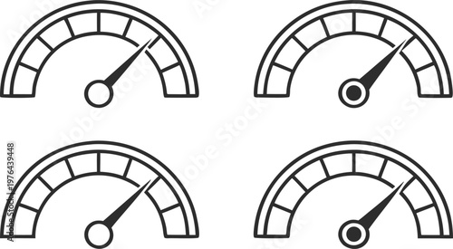 Minimal credit score gauge set simple arc meters