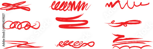 Underlines and paint swatches set . Vector brush Stroke . Correction scribble. Isolated paintbrush collection . Vector streak. Hand drawn underline, highlighter.
