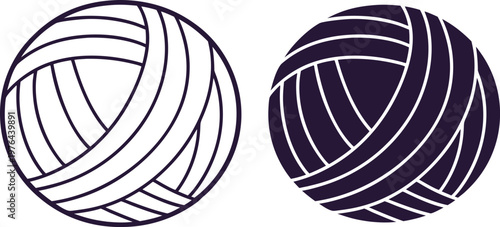 Simple black outline of a ball of yarn with tail yarn ball simple doodle