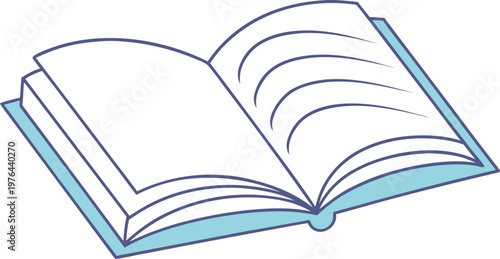 Open textbook with soft rounded edges and blue cover open book soft edges rounded corners