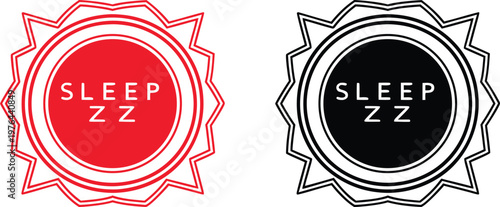 Neon style sleep zzz symbol with glowing outline