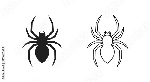 Black And White Spider Symbol Design Guide Vector