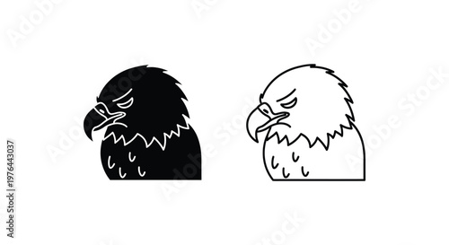 Eagle Head Designs Bold  Simple Sketches Vector