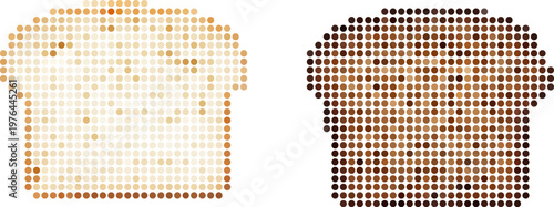 Artistic bread slices with circular pixel design for culinary decor. Vector png collage isolated on transparent