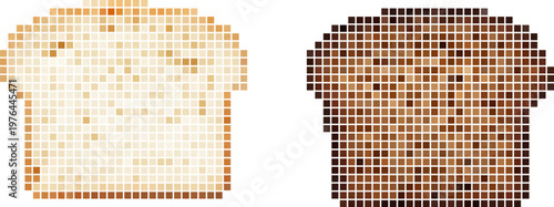 Pixel art bread slices, modern retro design for digital projects. Vector png collage isolated on transparent