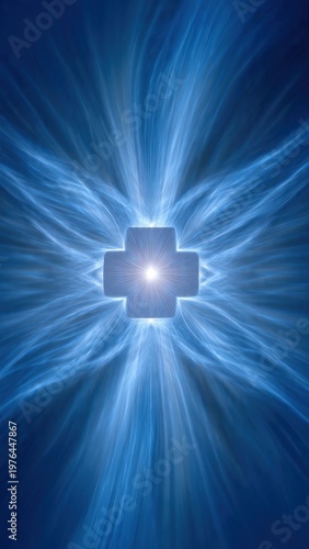 Radiant Blue Medical Cross Symbol