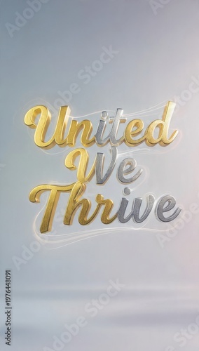 United We Thrive 3D Typography