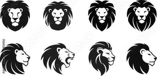 A collection of lion logo emblems