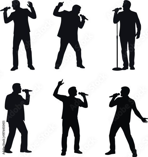 A collection of male singer silhouettes
