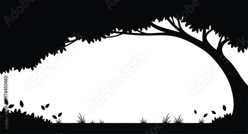 A forest tree border silhouette