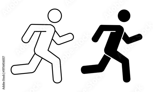 running man daily activities icon outline and glyph, vector