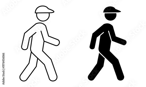 daily activities icon outline and glyph walking man symbol
