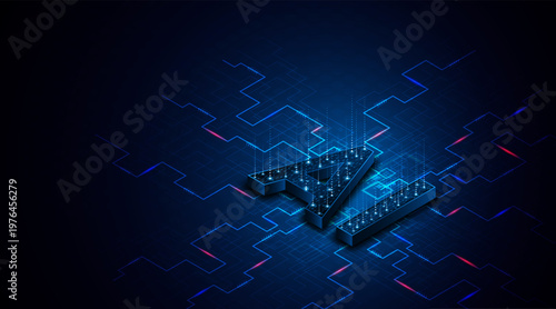 Digital technology of the future. AI icon or artificial intelligence symbol. Future advanced artificial intelligence technology circuit board concept