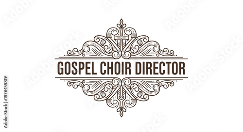 Vintage Gospel Choir Director Emblem with Cross Detail