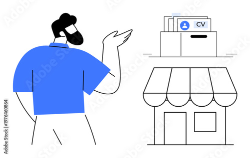 Job application process. Job application visual with CV submission, recruitment and career opportunities. Job application focus for employment, human resources, and professional hiring solutions