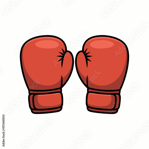 Pair Of Red Boxing Gloves Illustration On White