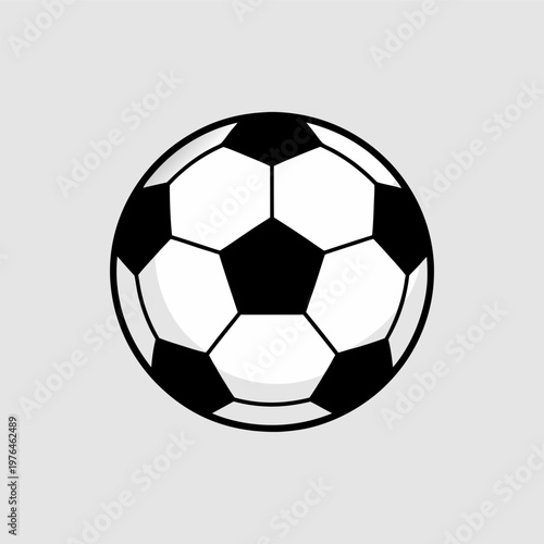 Classic Soccer Ball Illustration on Light Gray Background