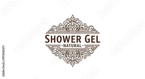 Vintage Shower Gel Logo Emblem - Natural Organic Product Branding