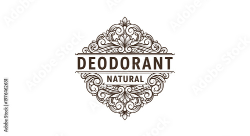 Vintage Engraved Deodorant Natural Logo Emblem