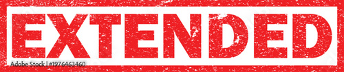 Bold red 3 d text "extended" on textured background, red text 3d typography bold letters