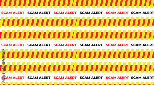 Scam Alert Warning Tape Set – Security Fraud Caution Strips for Awareness Campaigns