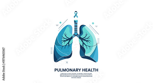 Human lungs with awareness ribbon design