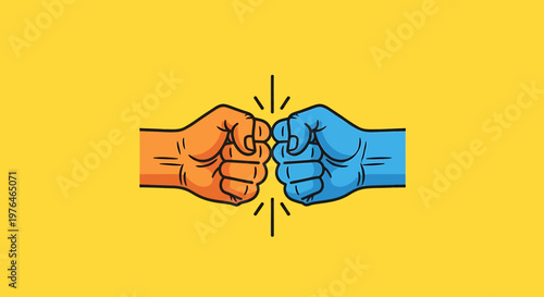 Two fists bumping in agreement
