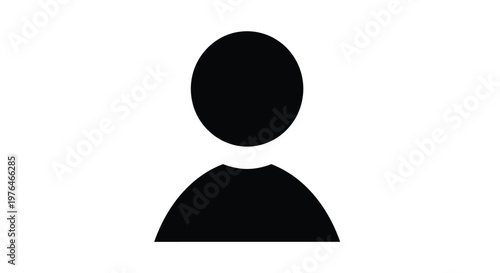 A simple minimalist black silhouette of a person s head and shoulders against a white background