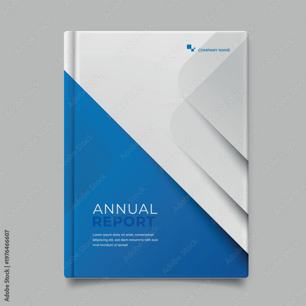 Obraz premium Blue and White Modern Annual Report Cover Design Template