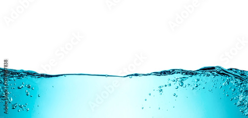 PNG image of a blue wave with bubbles, close-up, background, texture, isolated on top. Transparent background, large photo, high resolution, large size, template, pattern