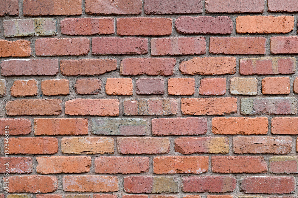 Fototapeta premium brick wall red and orange exterior structure 