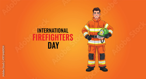 Title international firefighters day celebration honoring courageous heroes and their service description a digital illustration depicts