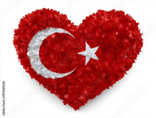 Turkish flag shaped like a heart