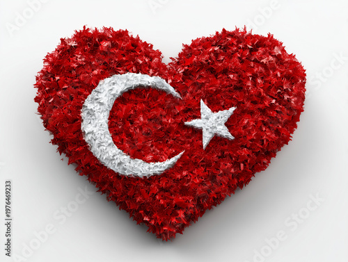 Turkish flag shaped like a heart