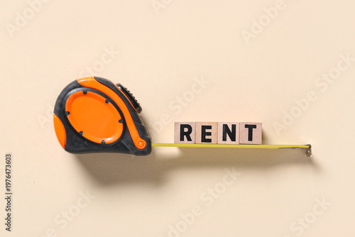 Measuring tape with word RE...