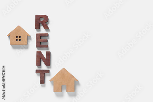 Word RENT and wooden houses...