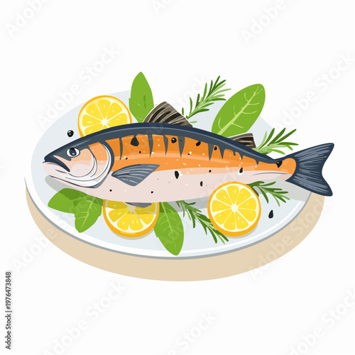 Gegrillte Forelle mit Kräutern