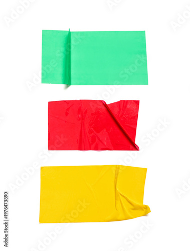 Crumpled strips of differen...