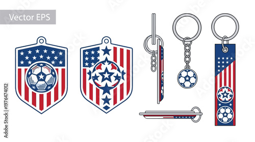 USA Football World Cup 2026 Flat Keychain