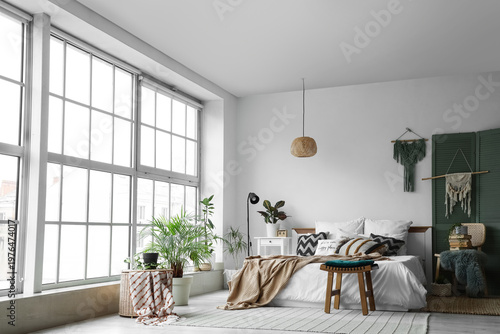 Interior of stylish bedroom...