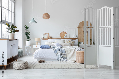 Interior of stylish bedroom...