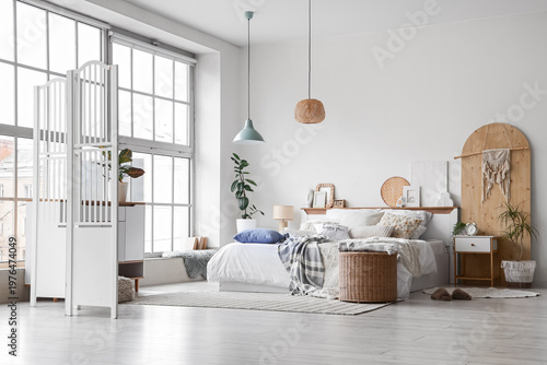 Interior of stylish bedroom...