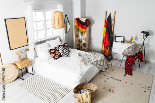 Interior of stylish bedroom...