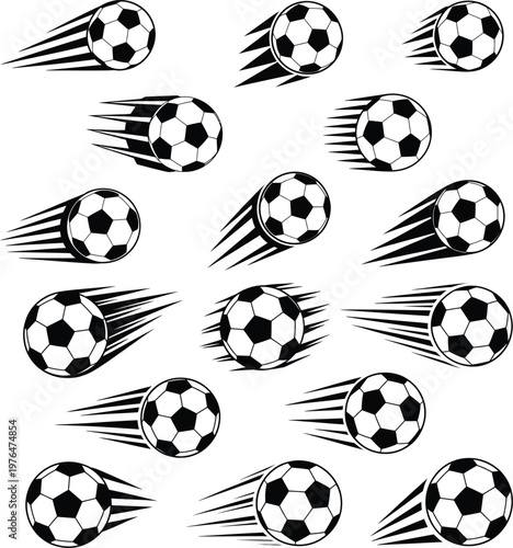 Bundle of footballs stacked together in a neat pile with white background for sports equipment or athletic themes