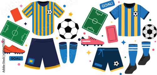 Vibrant goal shirt illustration with abstract design elements and bold colors for sports and fitness concepts