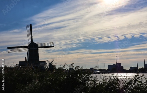 windmill at sunset