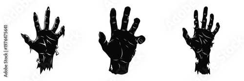 zombie hand silhouette set vector illustration