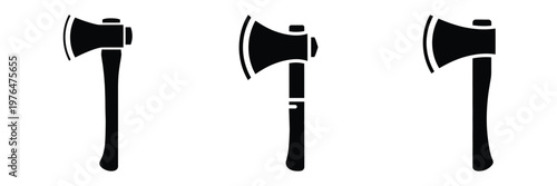 axe silhouette set vector illustration