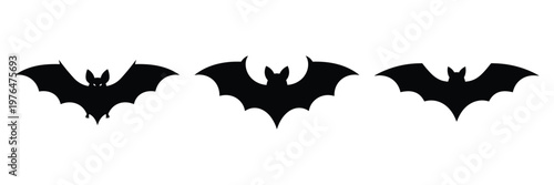 bat silhouette set vector illustration